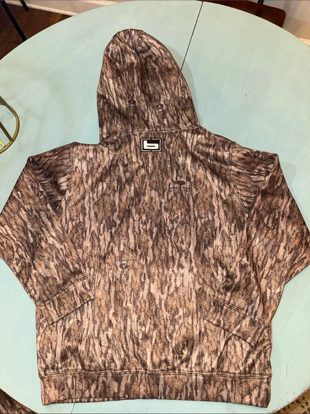 Banded fleece lined hoodie in mossy oak bottomland camo